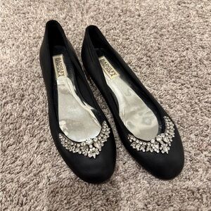Badgley Mischka Black Embellished Flats size 6